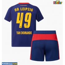 RB Leipzig Yan Diomande #49 Auswärts Trikotsatz Kinder 2025-26 Kurzarm (+ Kurze Hosen)